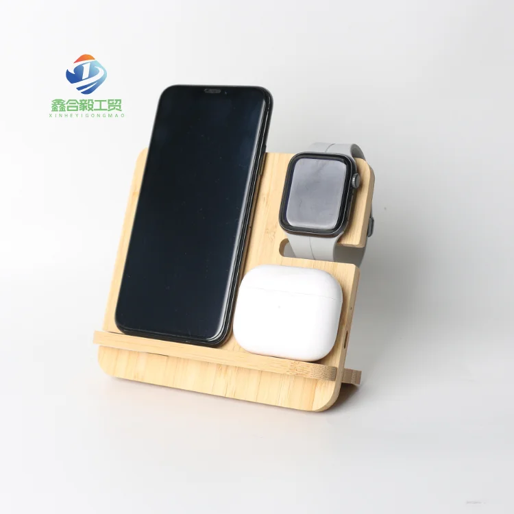 Customized Multifunctional Desk Portable Wireless Charger Dock Fast Charging Foldable 3 in 1 Wireless Charger Station with Stand