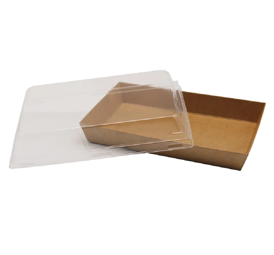 Доступное высокое качество и экологически чистые CP-07 биоразлагаемый пакет из крафт-бумаги на вынос фаст-фудов тарелка для суши 192*113*25 мм
