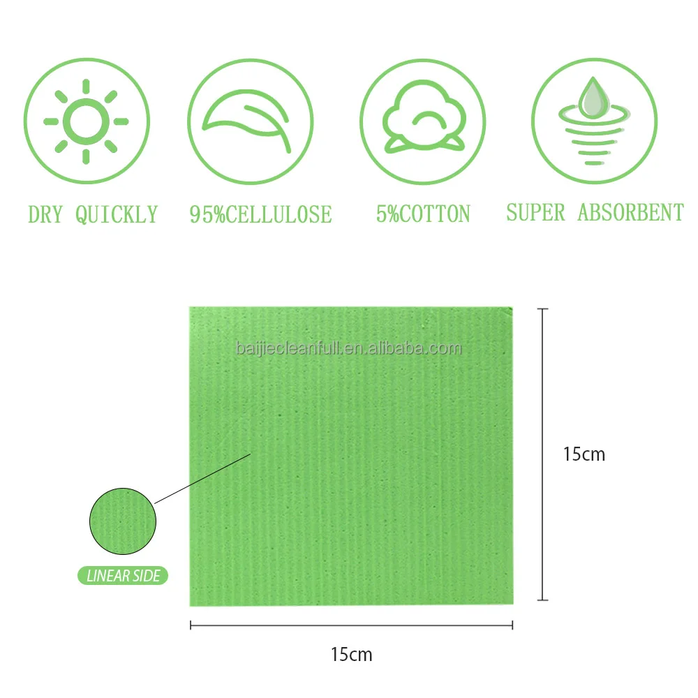 Biodegradable  Dish Cloth For Kitchen  customize 4mm Thickness Dishcloth cellulose Wood Pulp Dishcloth Cleaning Cloths