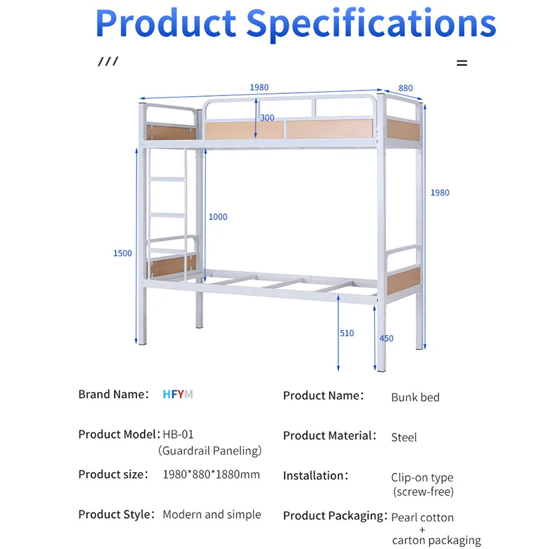 Hot selling product OEM ODM customized steel double bed single size adult double layer iron bunk beds for hostels