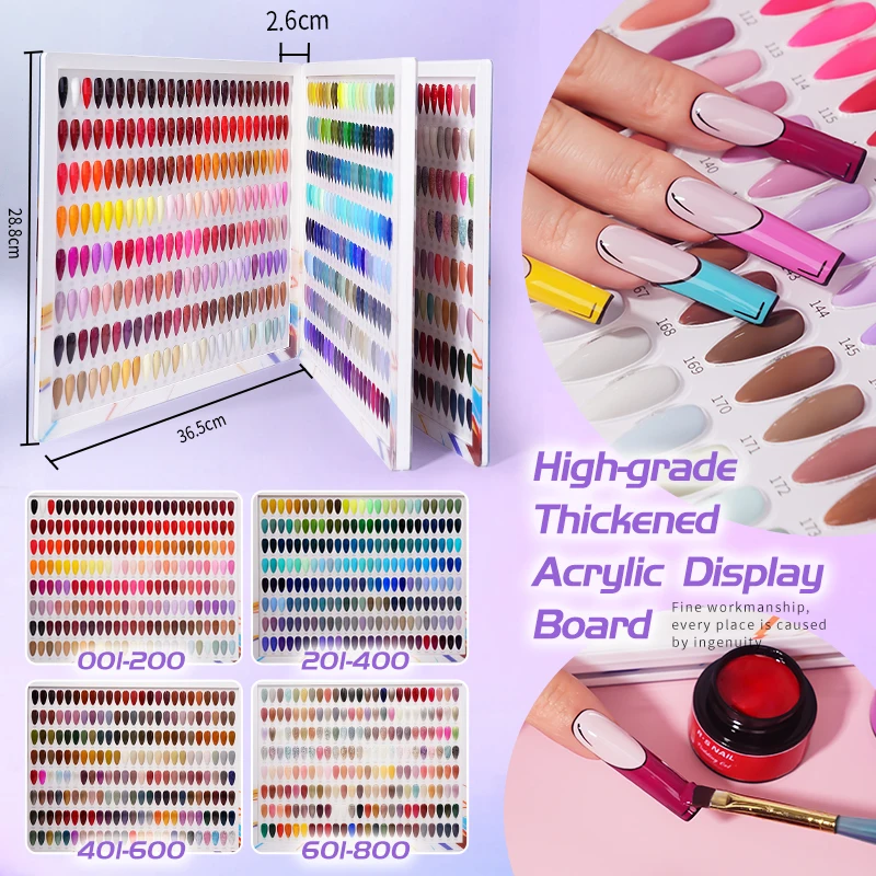 R S Nail Disco Polish Painting Gel 800 Colors Card Disco Gel Polish Color Step Gel Book Elegant Nail Beauty Supplies