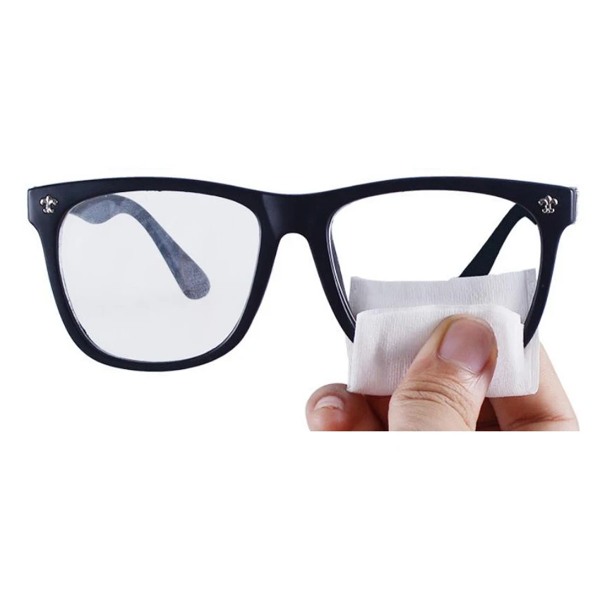 White Nonwoven Lens Fabric Wipes Glass Cleaning Cloth for Eyeglasses Camera Lenses and Other Delicate Surfaces