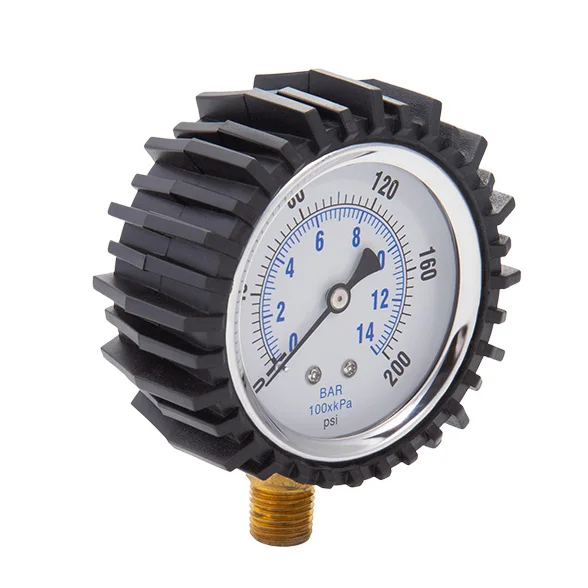 Protective Sleeve Pressure Gauge New Hydraulic Pressure Measuring Instrument 14bar Pressure Manometer
