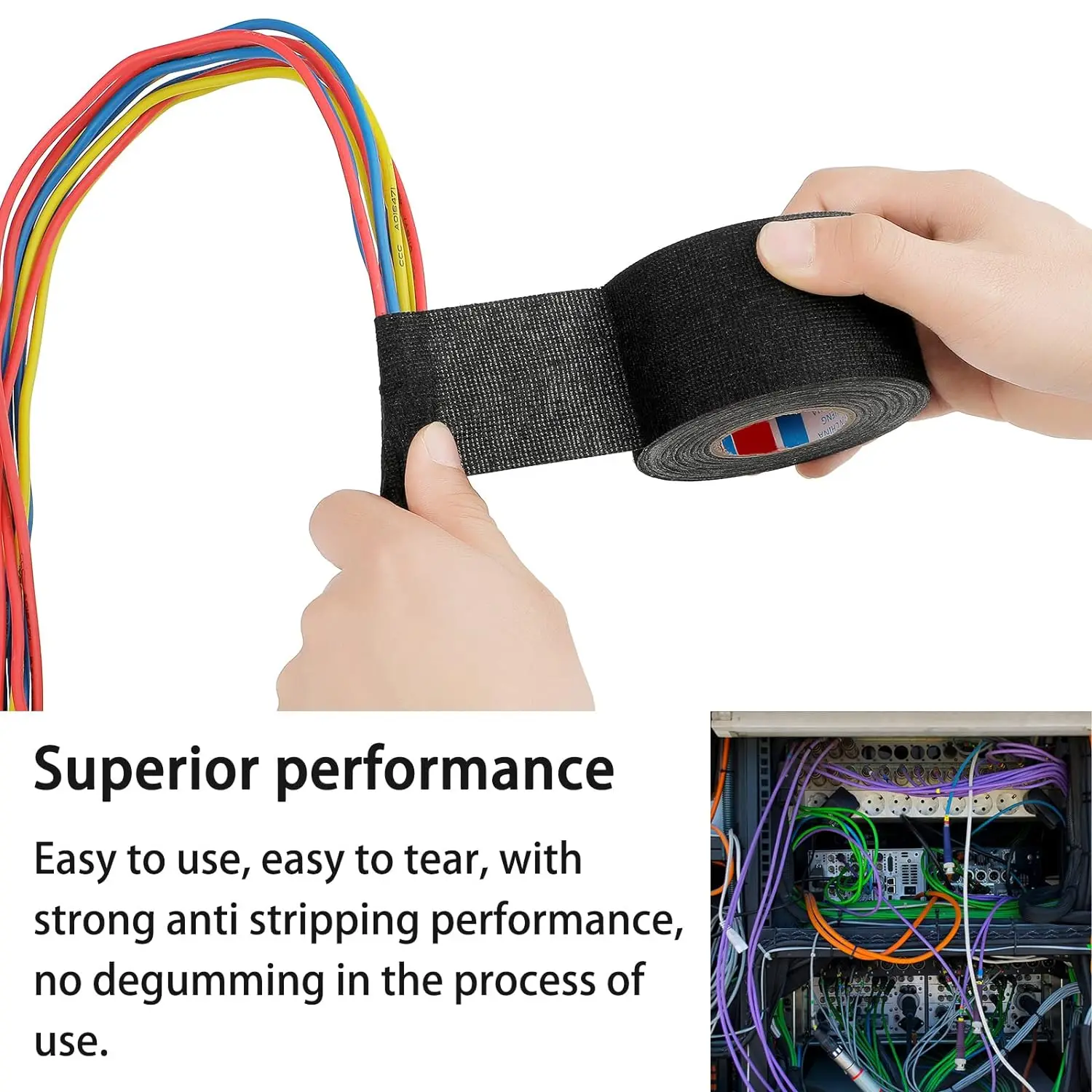 High temperature wiring harness self-adhesive felt cloth electrical tape suitable for automotive engines and electrical wiring