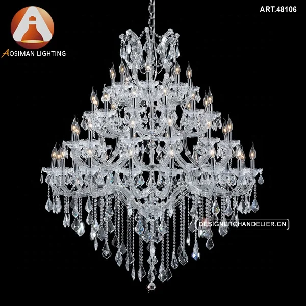 Gold and Clear Maria Theresa Crystal Chandelier