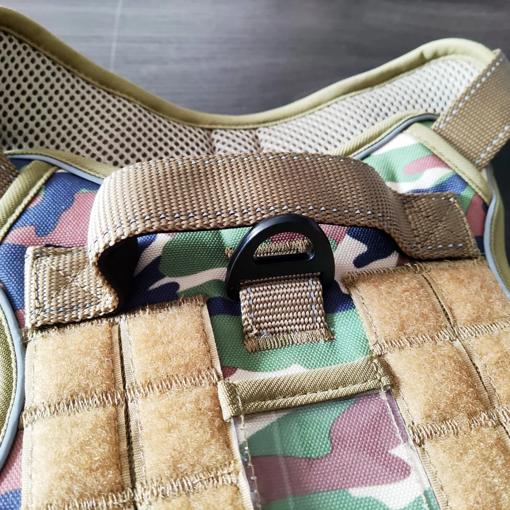 Manufacturer Customized Logo Nylon Adjustable Pet Chest Strap Reflective Tactical Dog Harness Vest