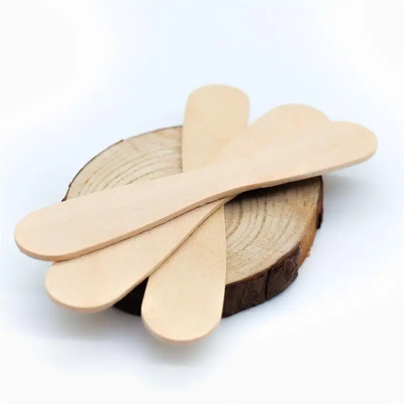 Biodegradable personalized wooden cute disposable  6cm ice cream scoop spoon gelato gift manufacturers