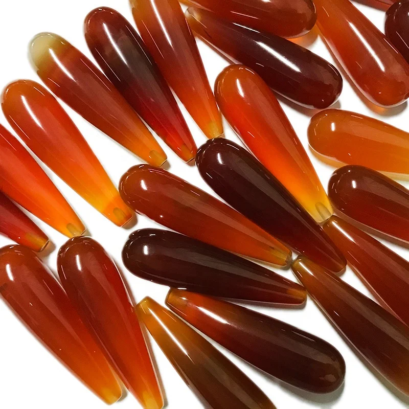 Red agate stone drops carnelian drop beads with hole