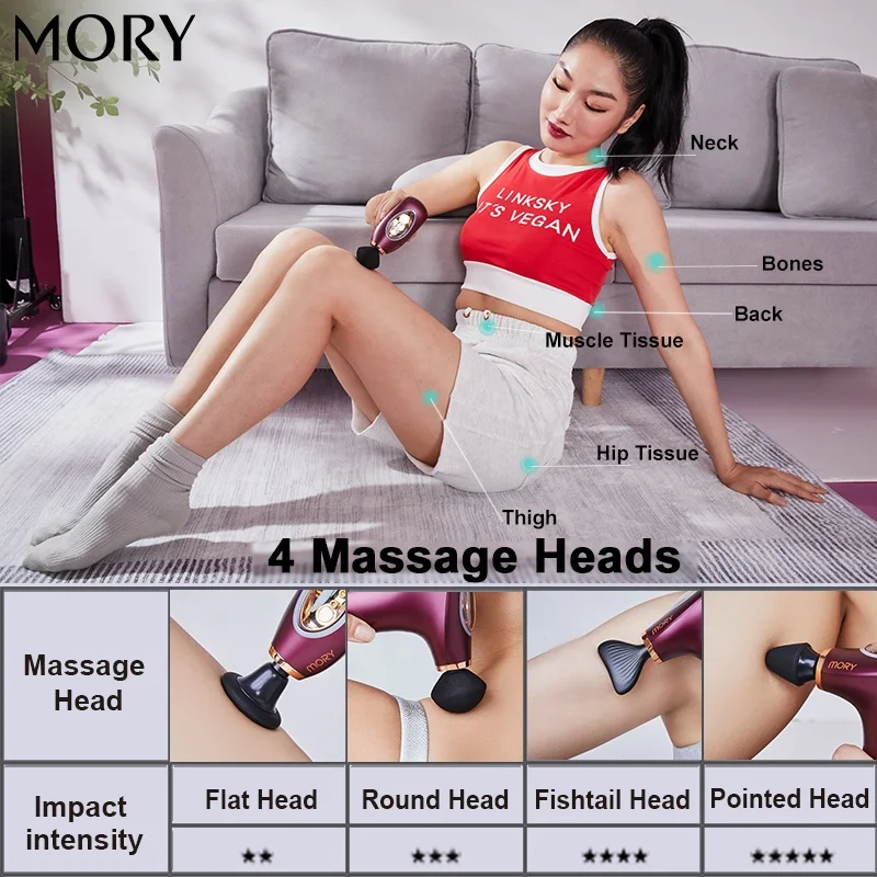 hand held silent electric dropshipping fascia gun home use mini deep muscle heat function massager gun with no logo packaging