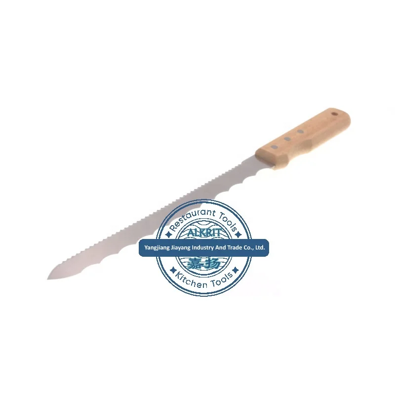 (ALTL-IK103) Double-edged Serrated Insulation Knife Adiabatic Knife Asbestos Knife with Beech Wood Handle for Cutting Rock Wool