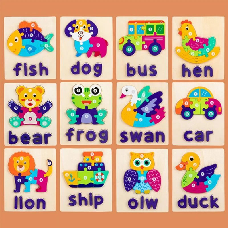 2025 Montessori Kids Educational Jigsaw Puzzle, Wooden Toys Intellectual Jigsaw Puzzle