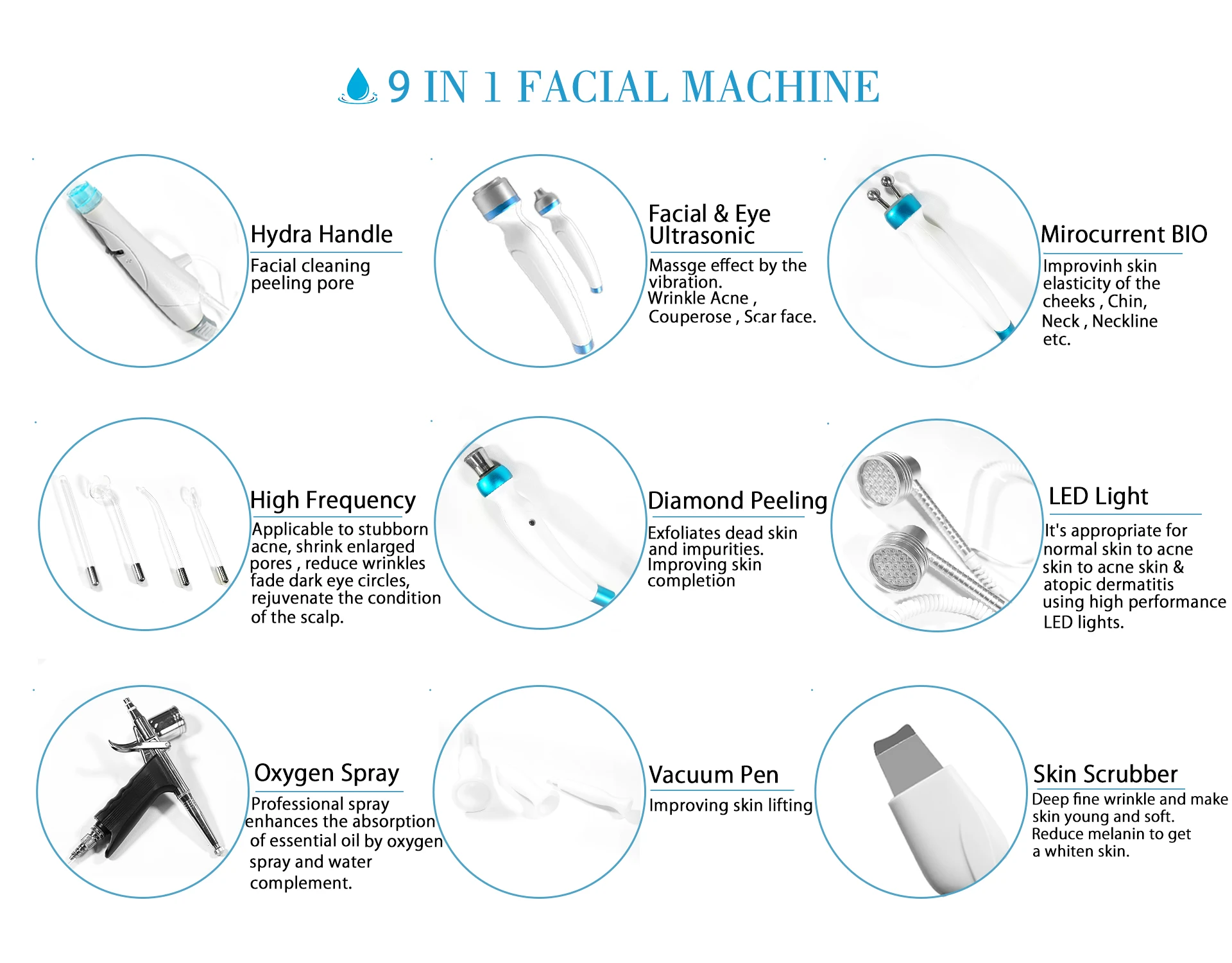 HydraMaster 14 IN1 Aesthetic medicine hidro jet peel facial machine hydra beauty machine hydra beauty machine