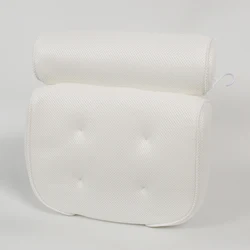 wholesale Luxury Breathable Non-Slip 3D Mesh bathtub pillow With 4 Suction Cups washable Back Neck bath pillow