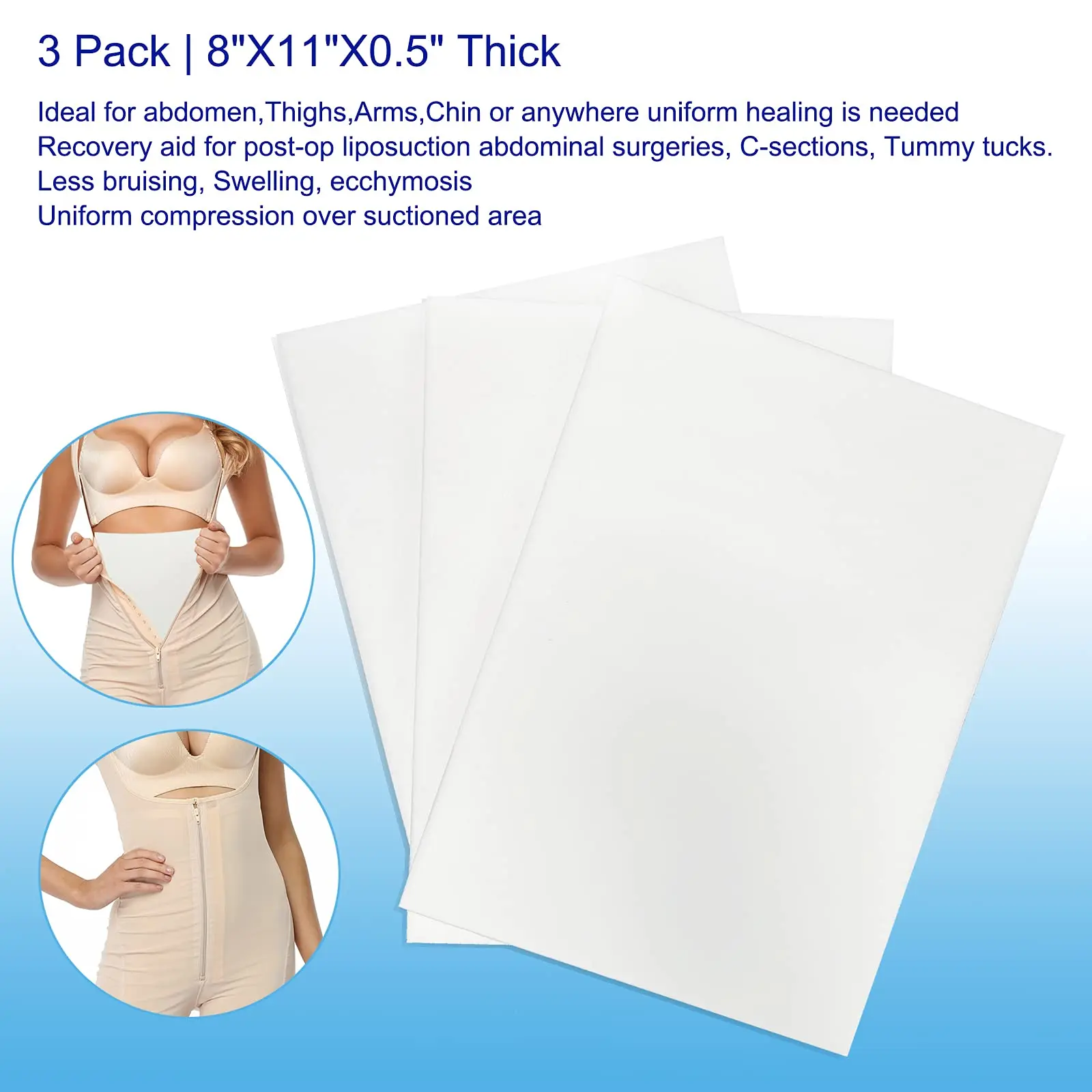Medical Grade Lumbar Surgical Post Surgery Op Body Wrap Compression Ab Boards Sheets Abdominal Lipo Foam Boards For Bbl
