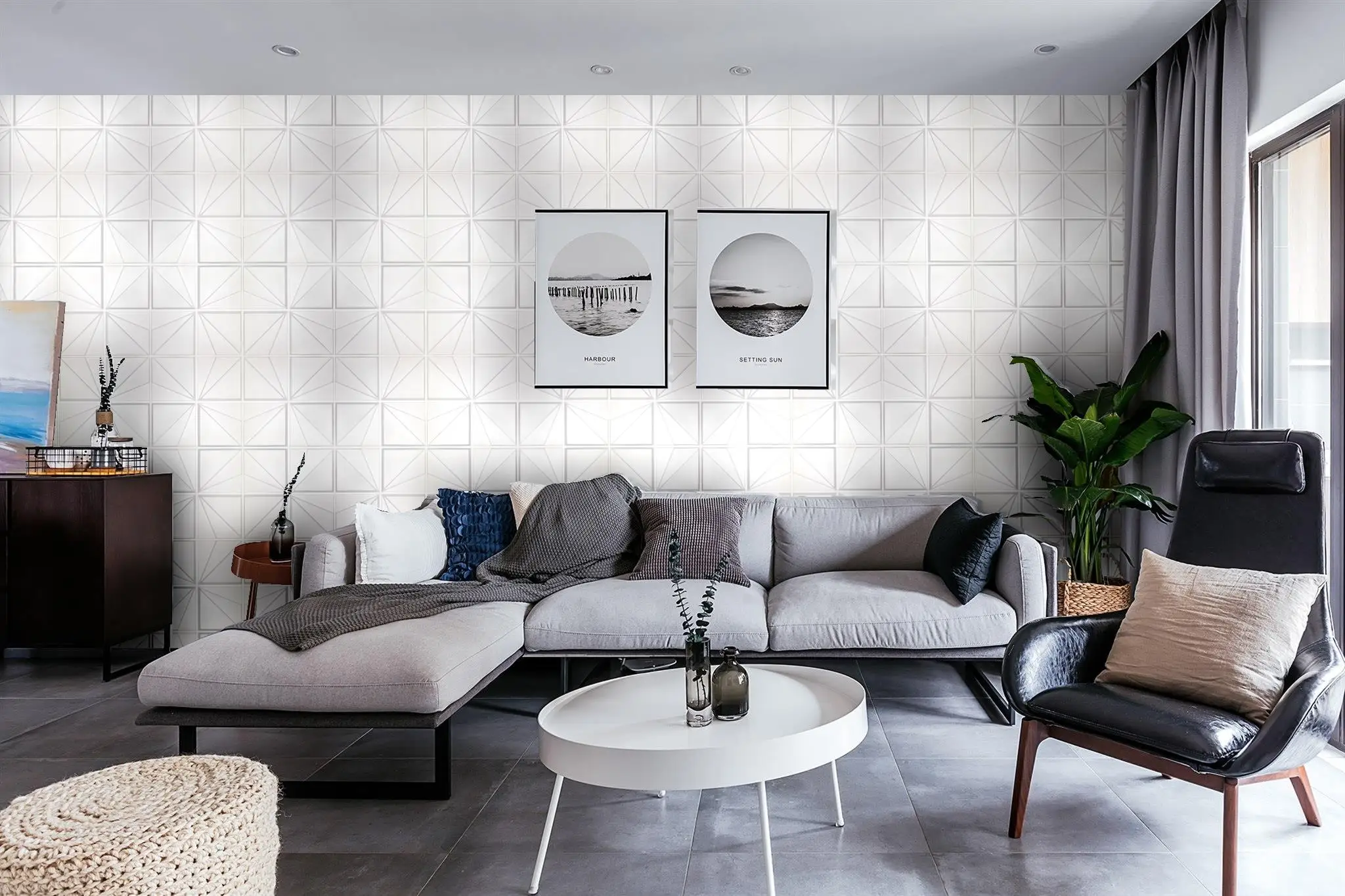 20230 New Designs Living Room Easy to Install Circle Pink 3D PVC WALL PANEL