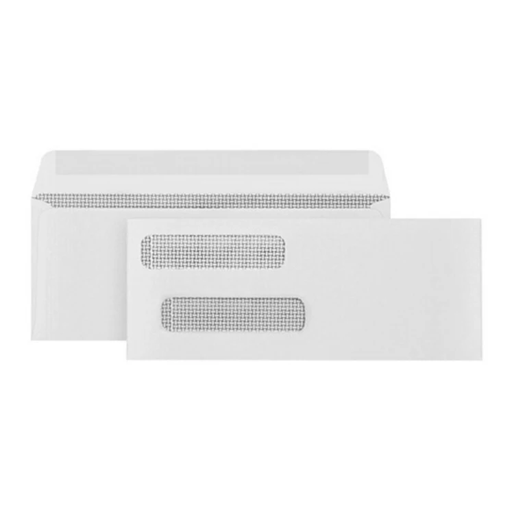 
Custom adhesive peel and seal business double window envelopes 