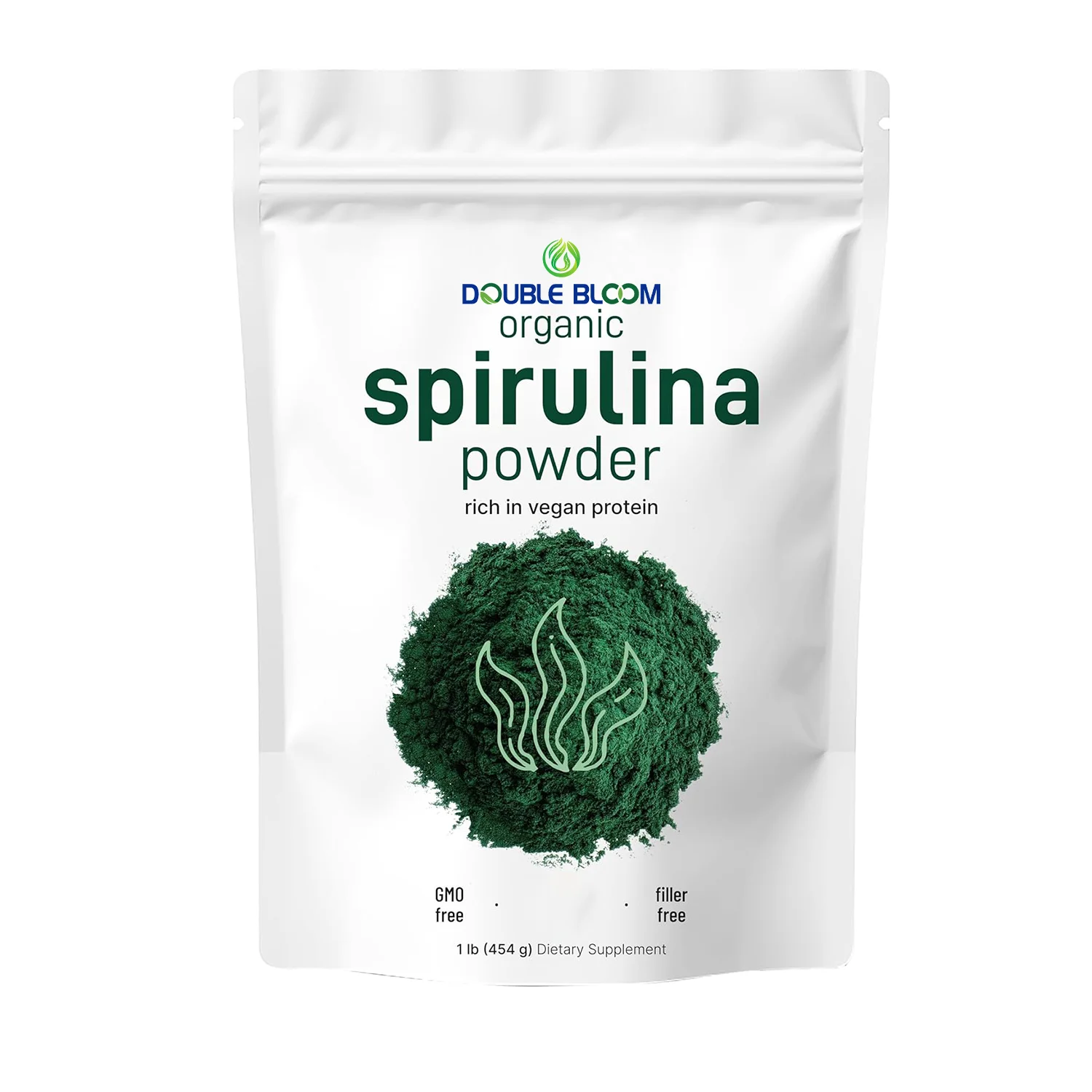 Spirulina Powder Raw Spirulina The Richest Sources of 70% Vegan Protein Containers Minerals Vitamins Non-GMO Non-Irradiation