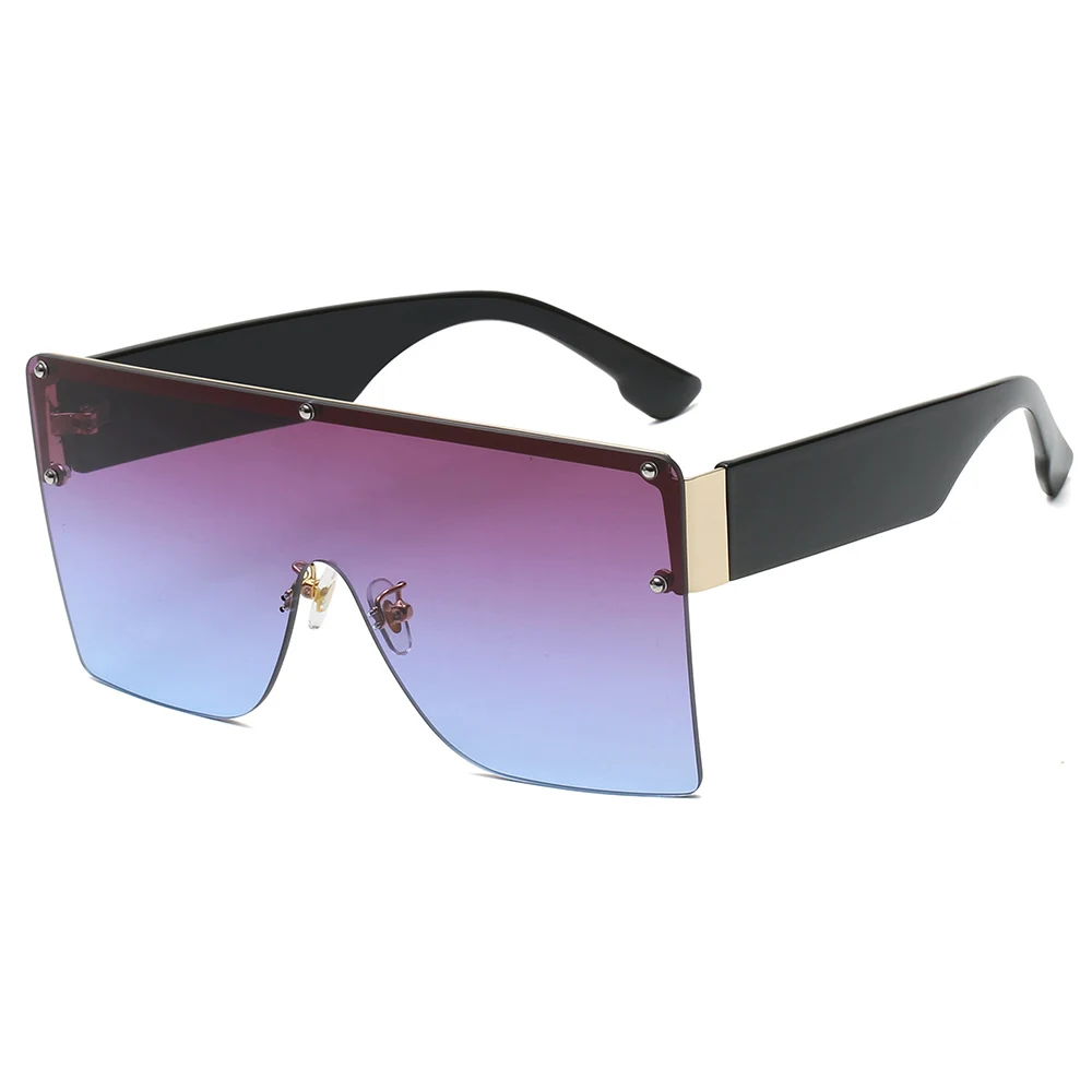 2021 New Arrivals Custom Logo One Piece Sun Glasses Shades Men Women Sunglasses Designer Trendy Fashion Black Top Sale In China