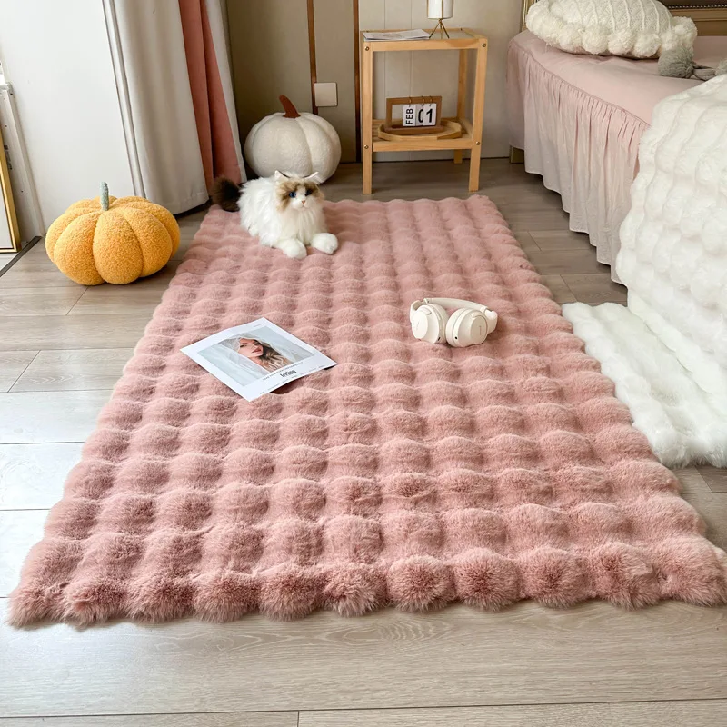 SIPEIEN Ultra Soft Faux Sheepskin Fluffy Rug High Pile Wool for Door Modern Style Carpet for Bedroom and Living Room