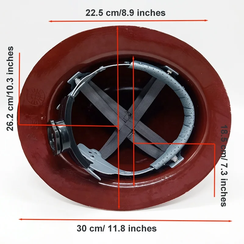 Fiberglass Plastic Electric Safety Helmet Full Brim Hard Hat Ratchet Fas-Trac Bump Cap Construction Industrial American Brown