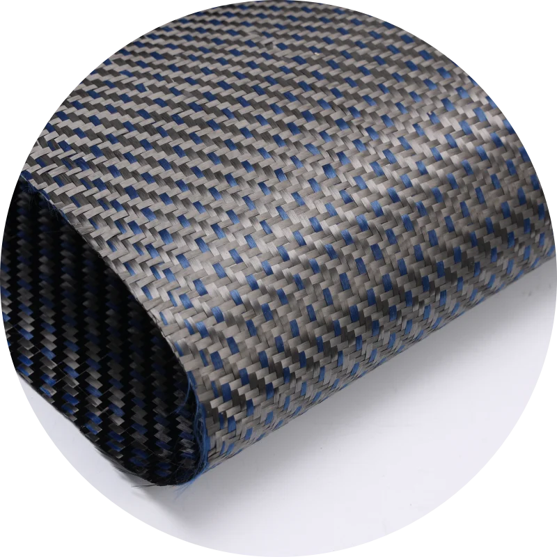 3k 2+1 Twill  hybrid fabric red blue  Carbon Fiber