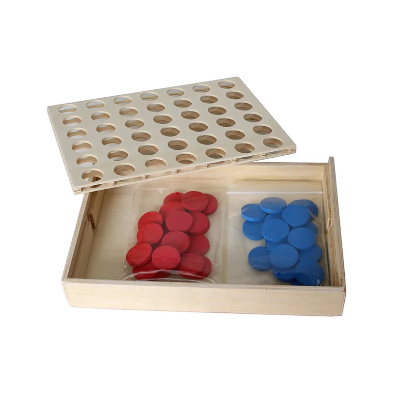 Customized Mini Wooden connect 4 in a row set 4-To-Score over sized Game for Kids and Adults play on desktop for family