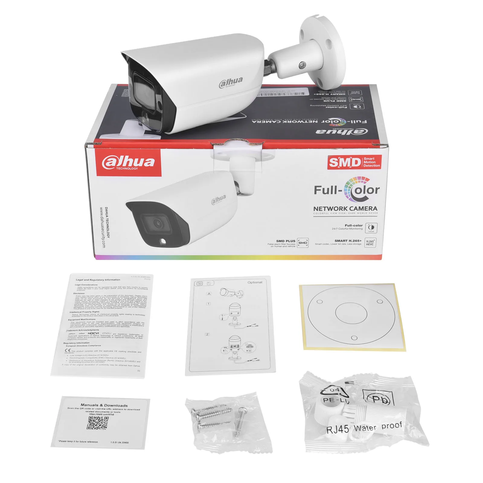 IPC-HFW3449EP-AS-LED 4MP Full-color Warm LED Fixed-focal Bullet WizSense Network Camera ip cctv camera system video camera ip