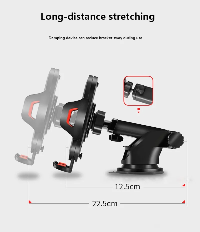 NEW Upgrade Car Phone Holder Windshield Mount Holder 360 Rotate 4-7 inches Suction Cup Car Mobile Phone Holder