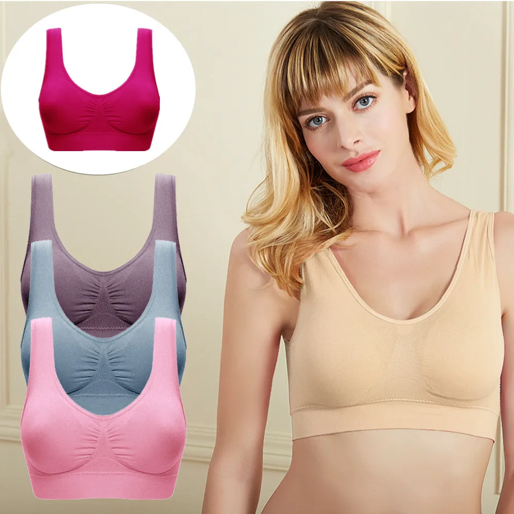 Women Unwired Bras Wireless S-6XL Plus Size Sexy Backless Push Up Seamless Mesh Top Bra Without Bones Frame Bras