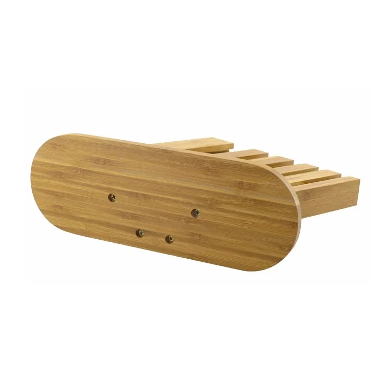 Custom Bamboo Knife Block With Chopping Block Rack Kitchen Storage Holders Knives Organizer Stand Tool Rest For Wholesale