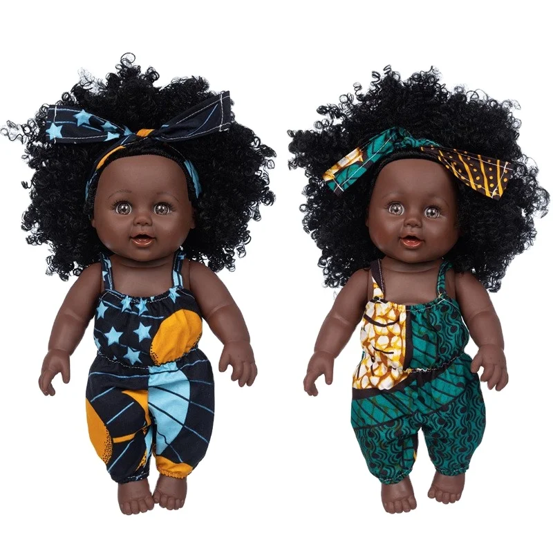 Newborn Black Doll Baby Girl Toys African Doll with Sweater Clothes Doll Toys for Children
