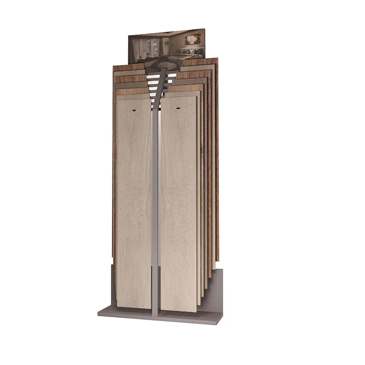 Exhibition Wood Flooring Stand Artificial Stone Marble Sample Racks Granite Metal Frame Recline Tile Display Showroom