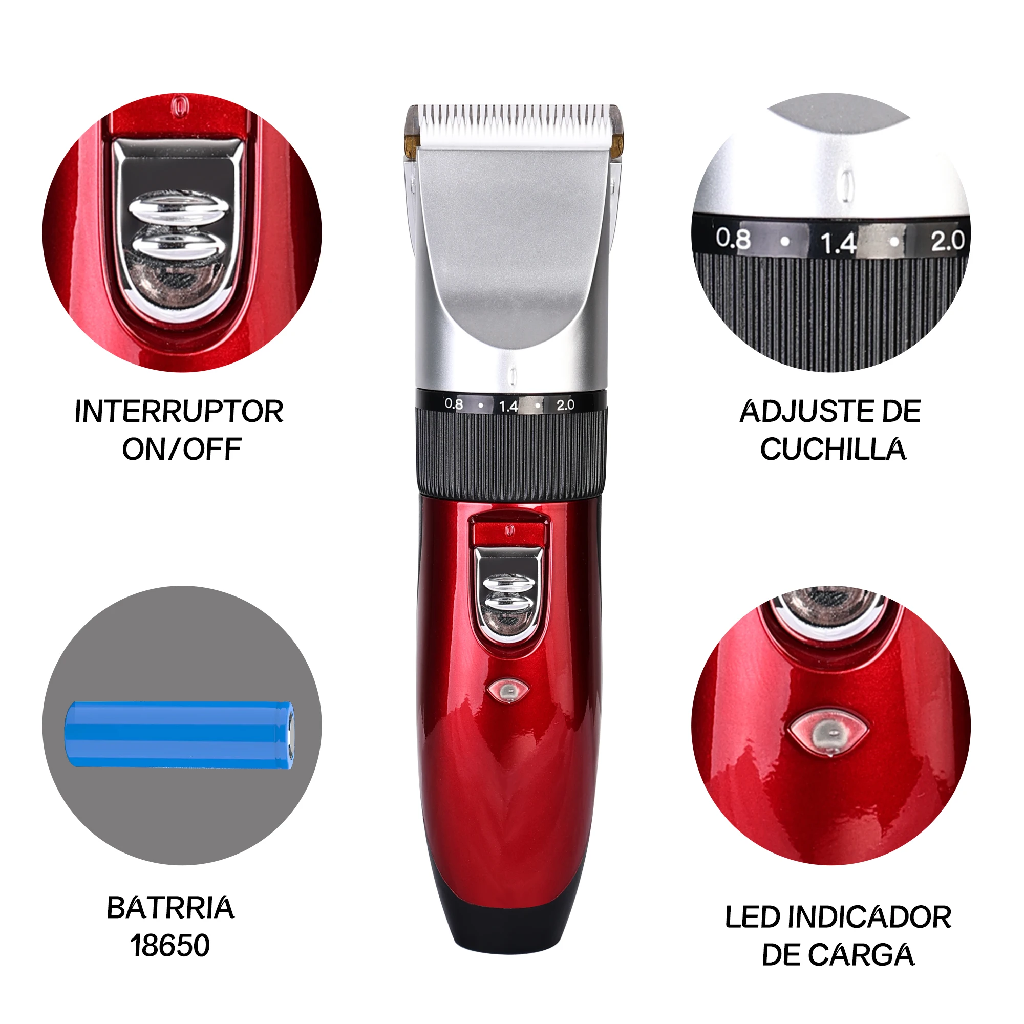 Professional Dog Hair Clipper Pet Trimmer Lithium Battery