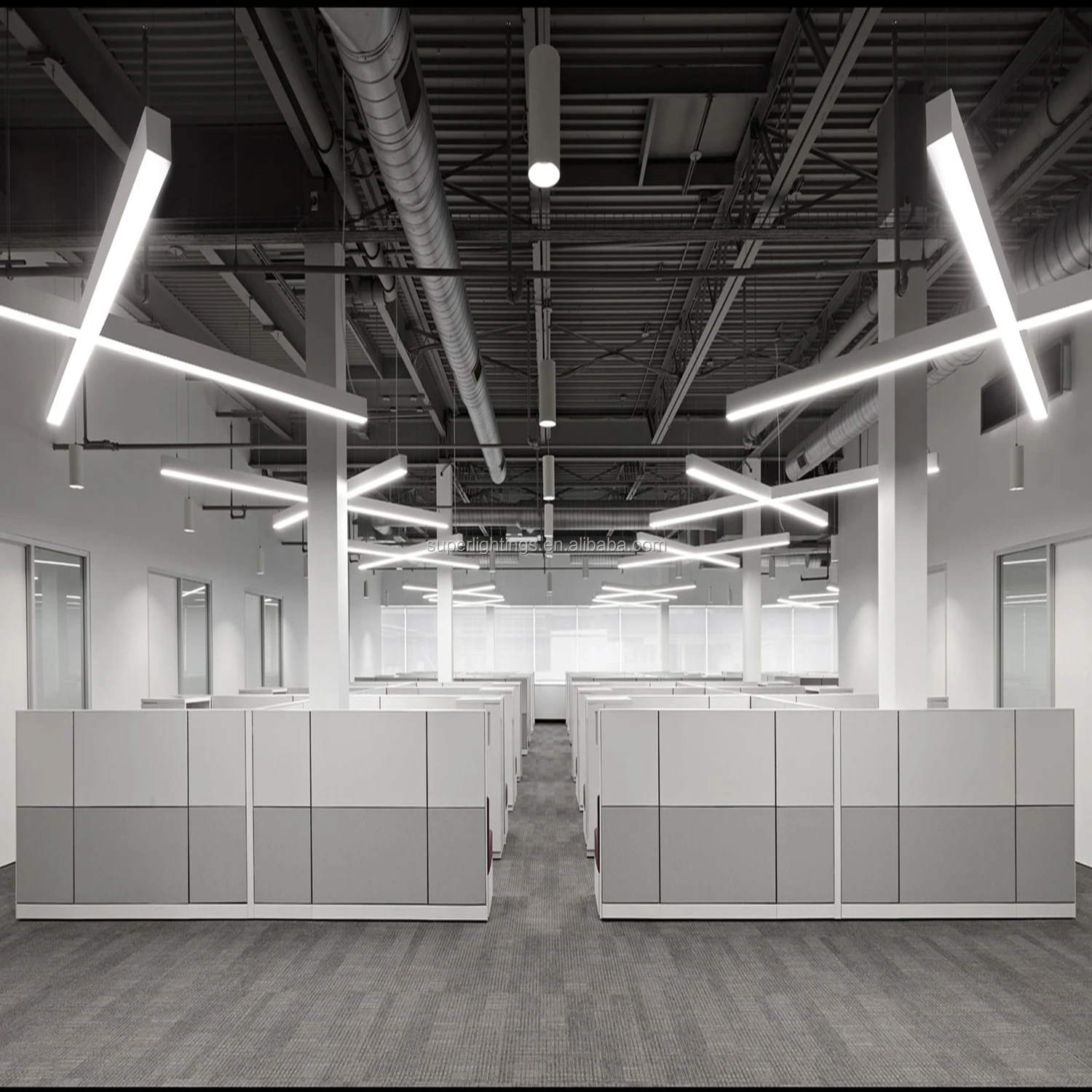 DALI DMX control flexible pendant vanity lighting customized LED linear light