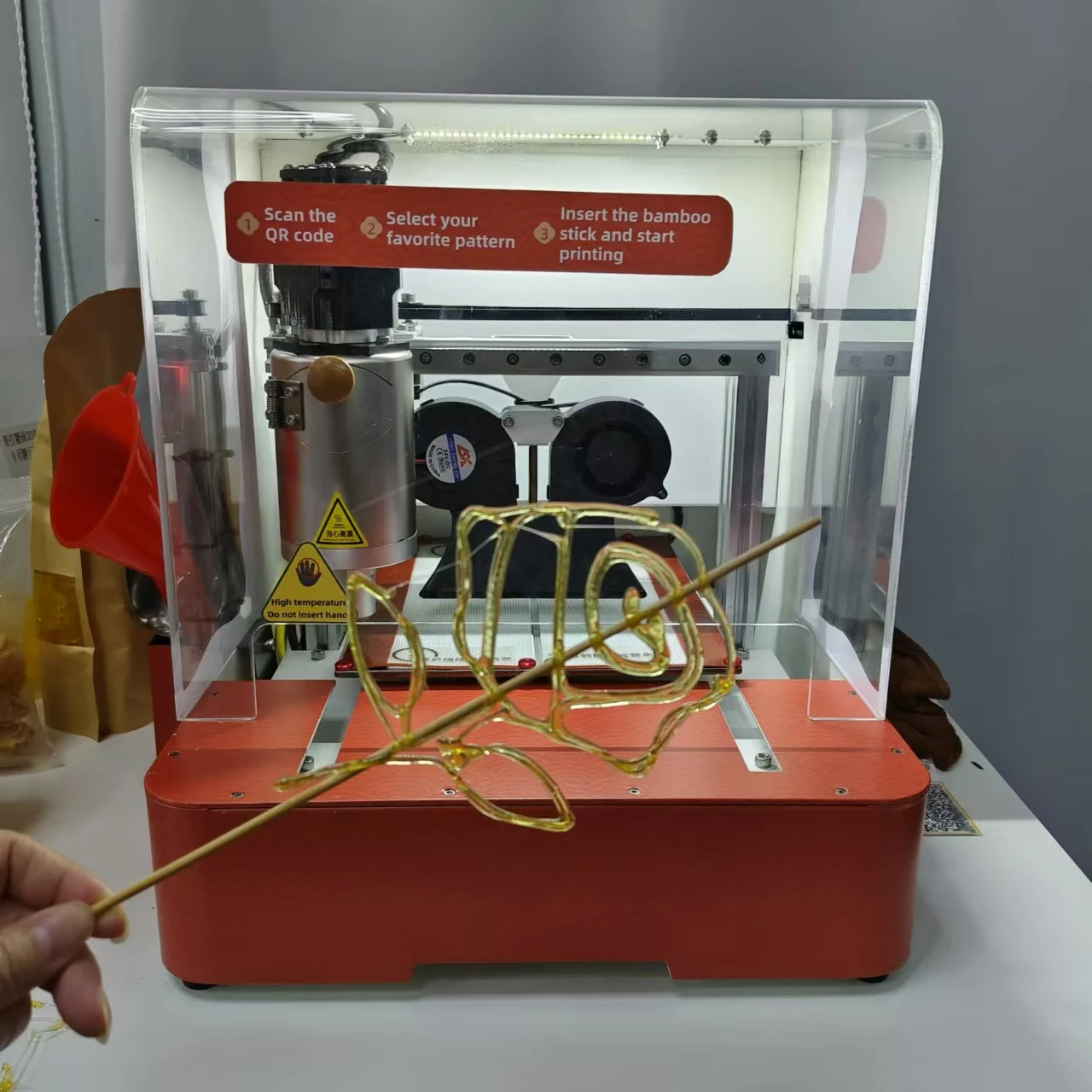 2024 Hot Selling Intelligent 3D Food Printer Snack Machine Portable Sugar Painting Vending Machine For Kids Party Playground