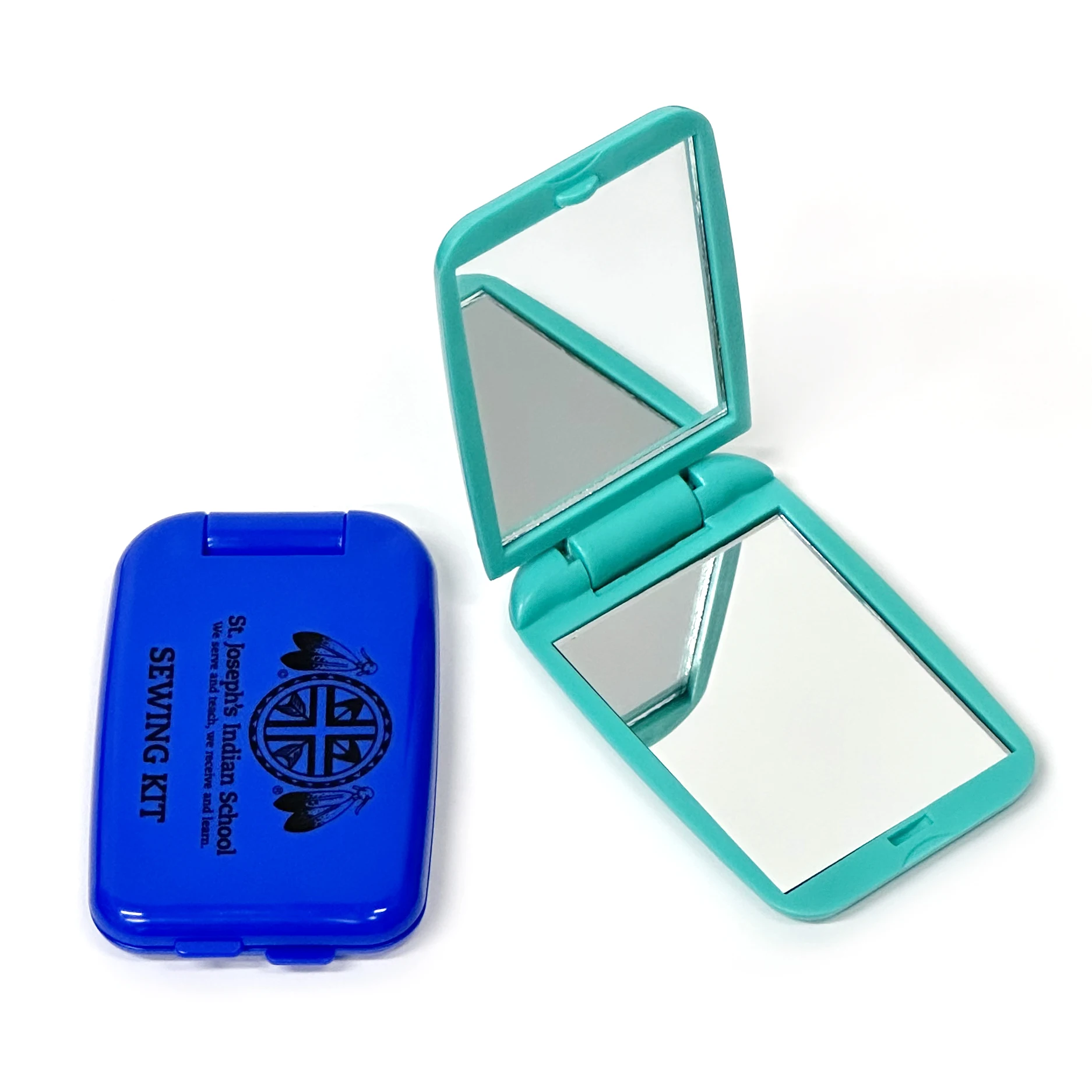 Customized Logo Folding Makeup Mirror Square Plastic Double Sided  Vanity Mirror Promotional Gifts Mirror