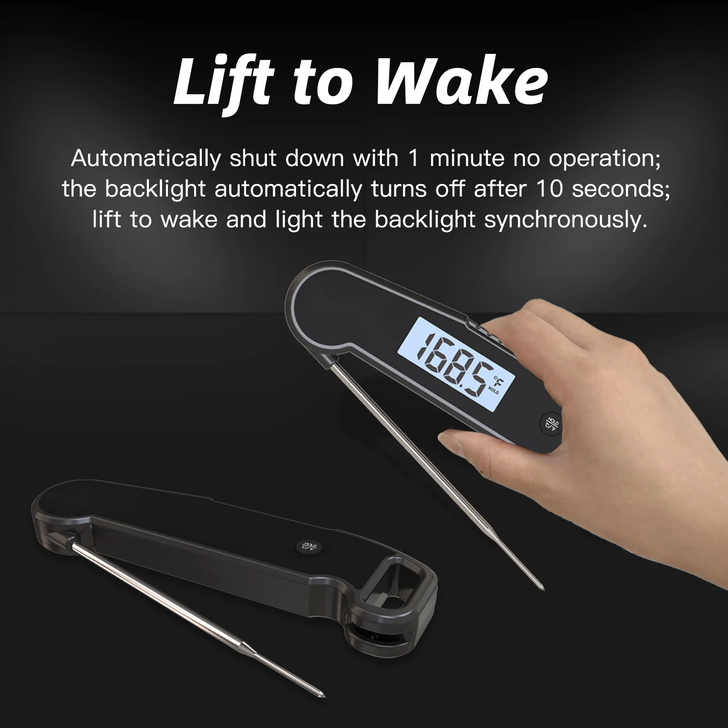 Waterproof Instant Read Thermometer for Meat Turkey Lamb Fish Oil Beef Water Milk BBQ Grilling 1 Second Fast Reading