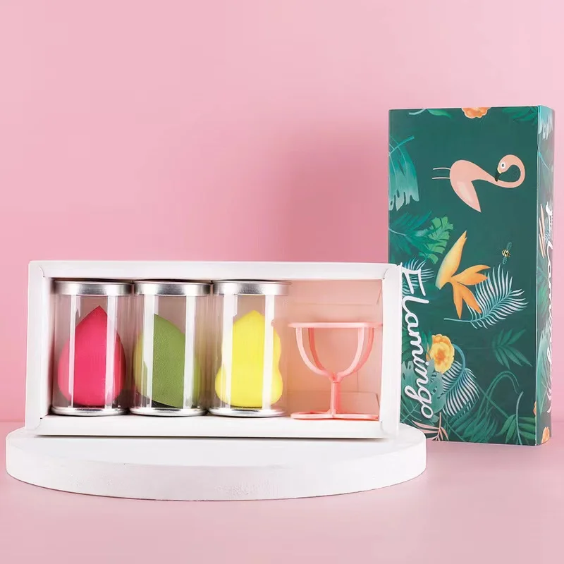 Private Label  4pcs Cosmetics Makeup Sponge Sets Beauty Foundation Non Latex Makeup Sponge