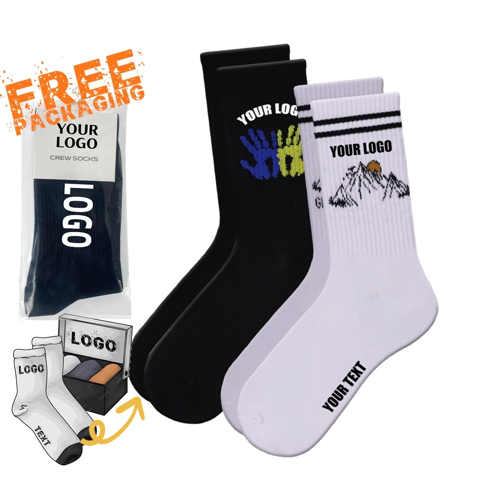 Factory Wholesale Custom Design Men Sock Cotton Crew Men Customized Casual Socks