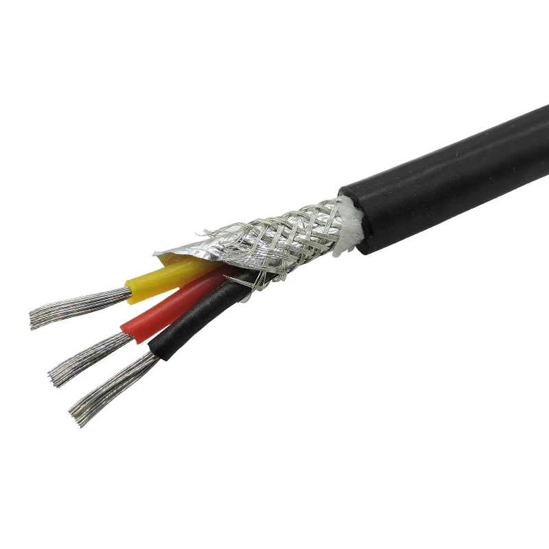 silicone shield cable wire 3 cores 0.5mm2 cold frost high low temperature resistant anti-interference soft 3*0.5 shielde cable