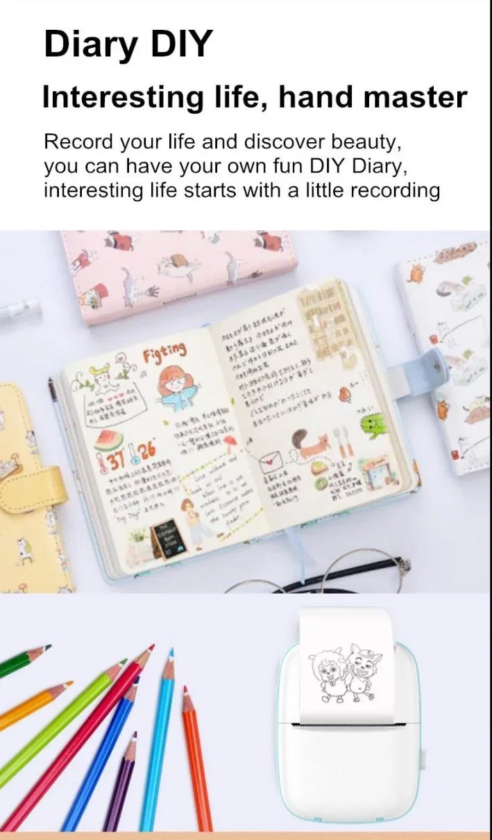 Mini Photo Printer Mini Pocket Concise White Inkless Thermal Label Printer for Android Ios Phone Impressor Printer