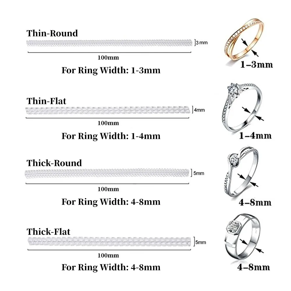 Various Durable Using Jewelry Tools Ring Size Regulator Spiral Invisible Ring Sizer Adjuster for Loose Ring Size Adjusting