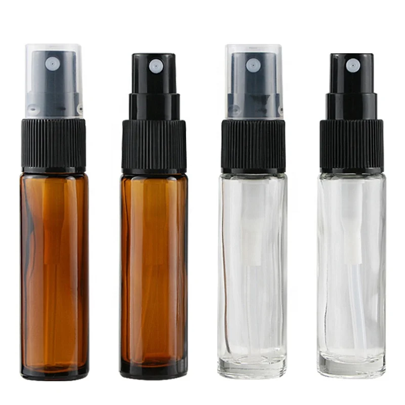 High Quality glass spray bottle with Plastic Spray Pump Mini Tester 10ml Small Perfume Atomizer Vials Sample Glass Bottle