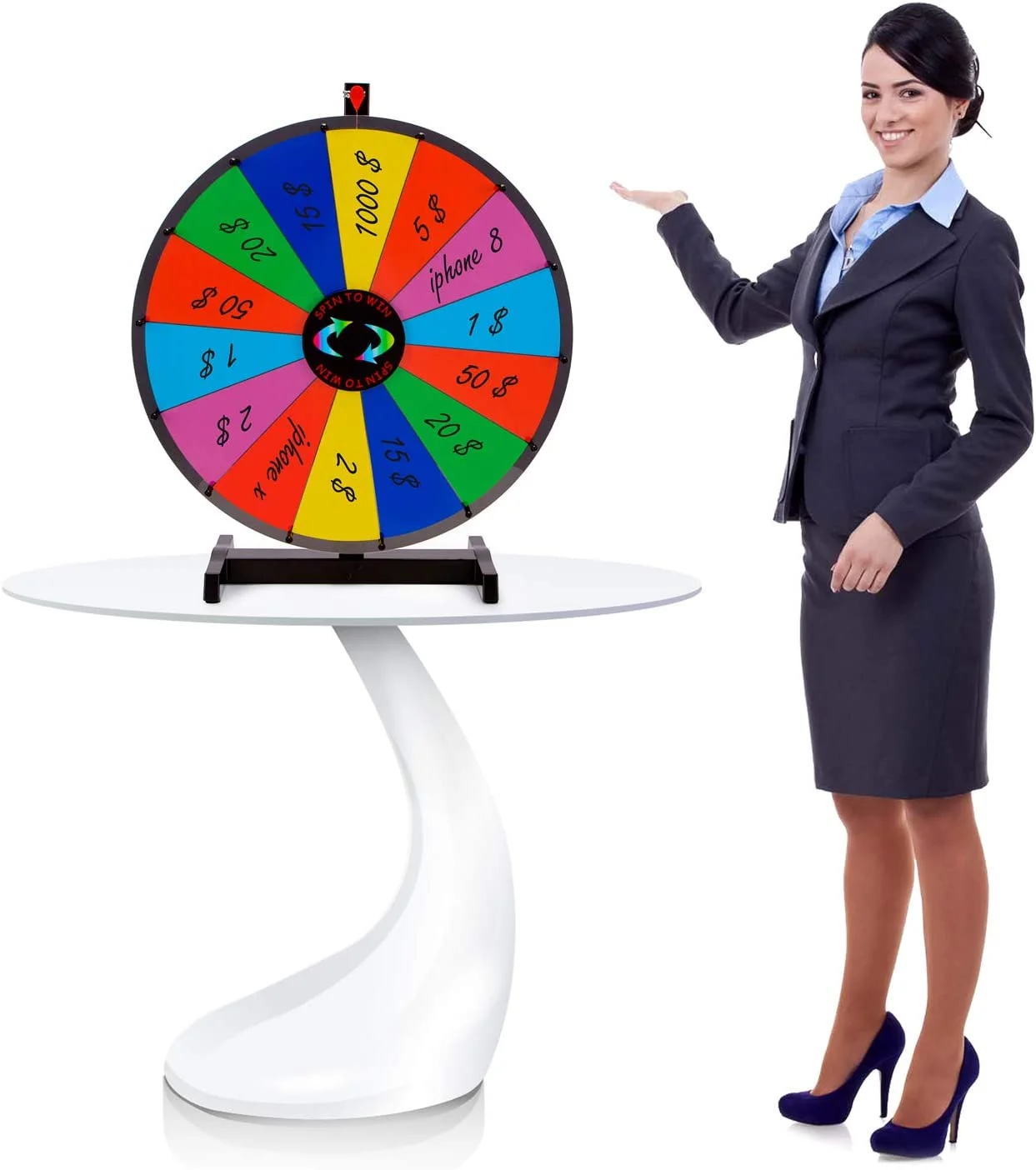 Custom Advertising Lucky Display Casino Roulette Wheel Dry Erase Color 12 Inch Casino Prize Wheels