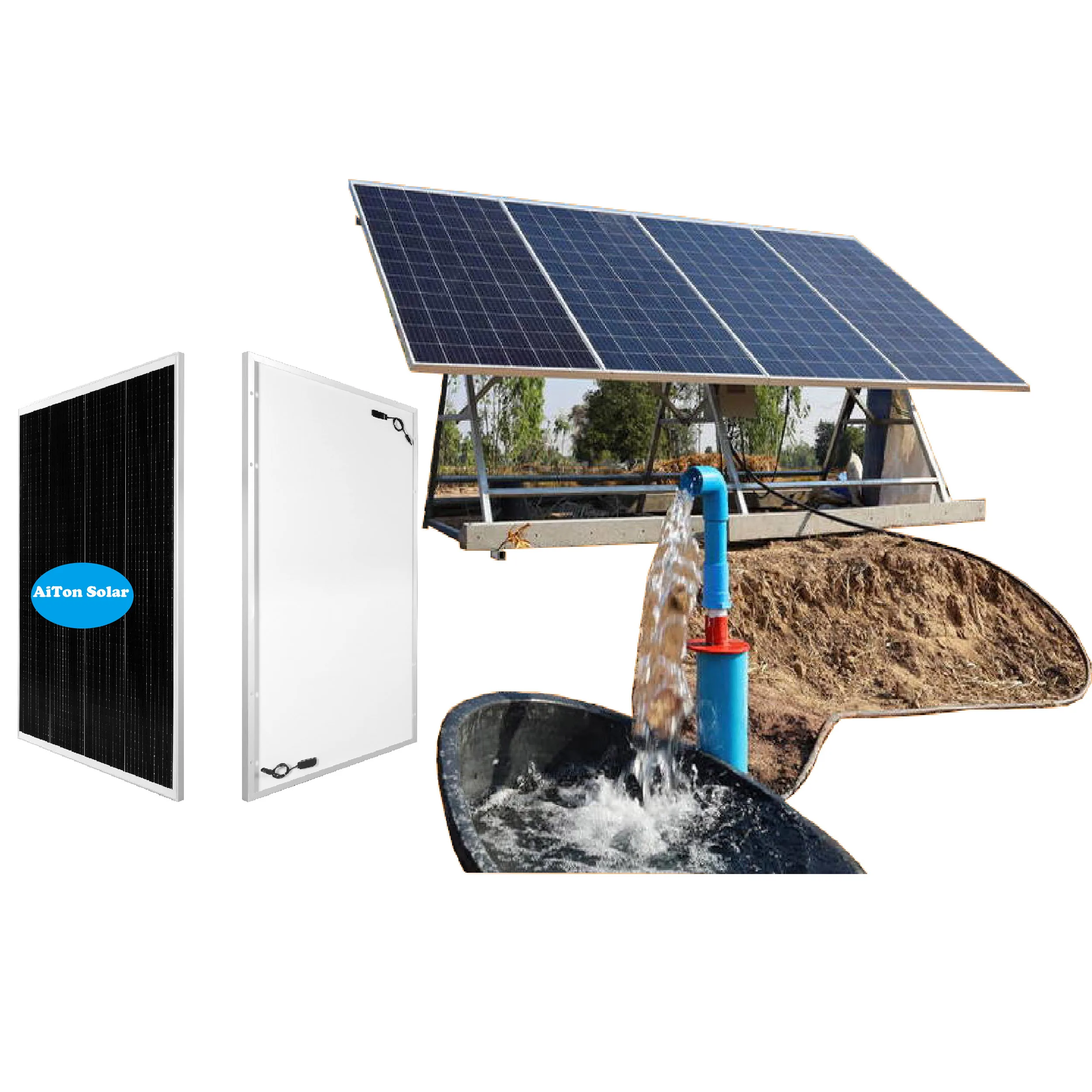 AiTon 250W High Efficiency Shingled Solar Module Water Pump for Irrigation