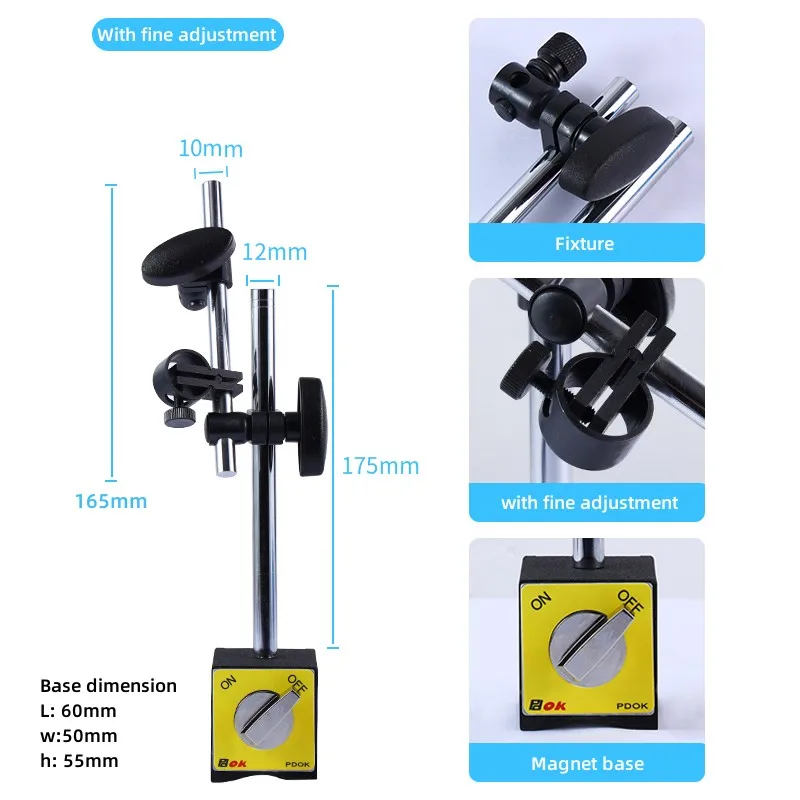 Dial Test Indicator Gauge Universal Magnetic Base Holder Stand Table Scale Precision Indicators Center Finder Measurement Tool