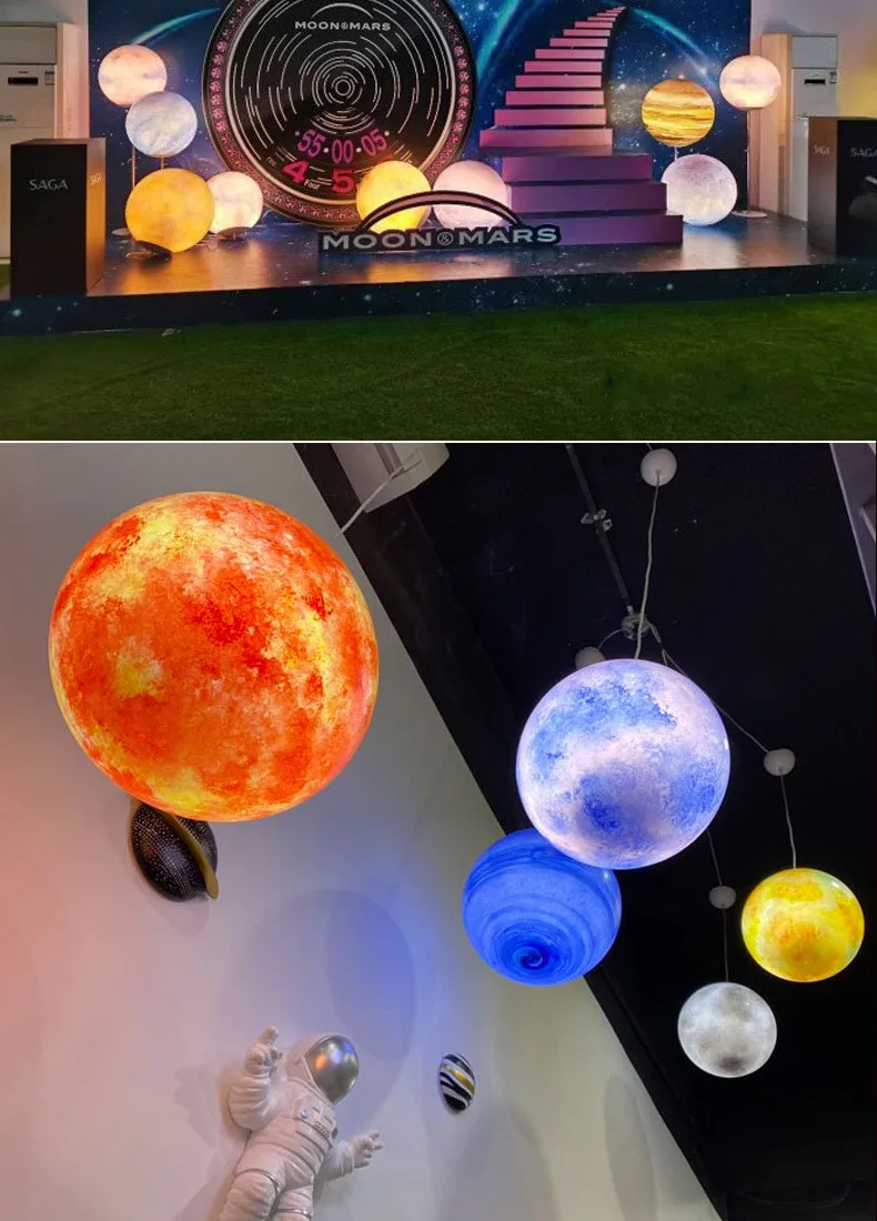 2024 Upgrade Warm White Colors 3D Printing Planets Night Light for Kids Adults Bedroom Space Decor Bar Garden Lamps