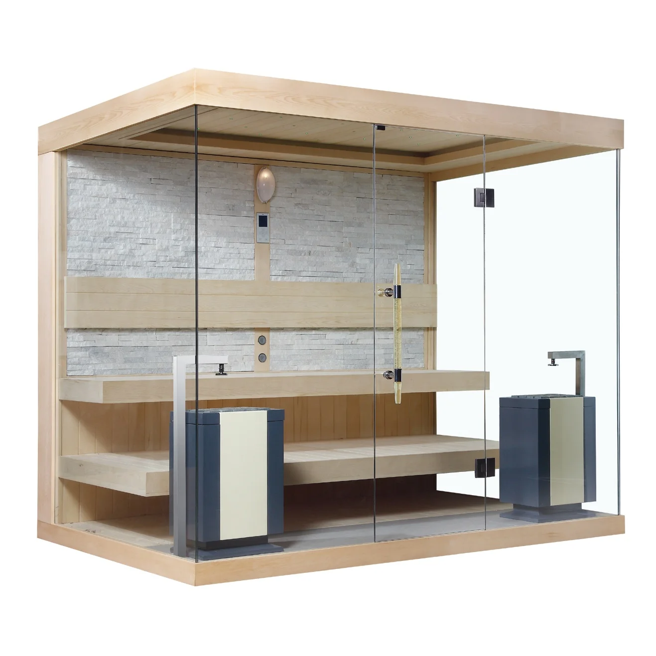 MEXDA Hotel Indoor Sauna Room Wooden Dry Sauna Cabin Bath Spa Steam Room for 4-6 Person WS-1240