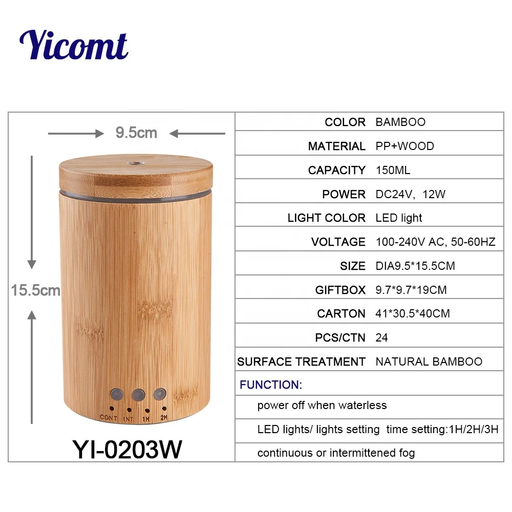 China Coffee Spray Ultrasonic Aroma Diffuser Bamboo With Ce Sgs Rohs Certificate