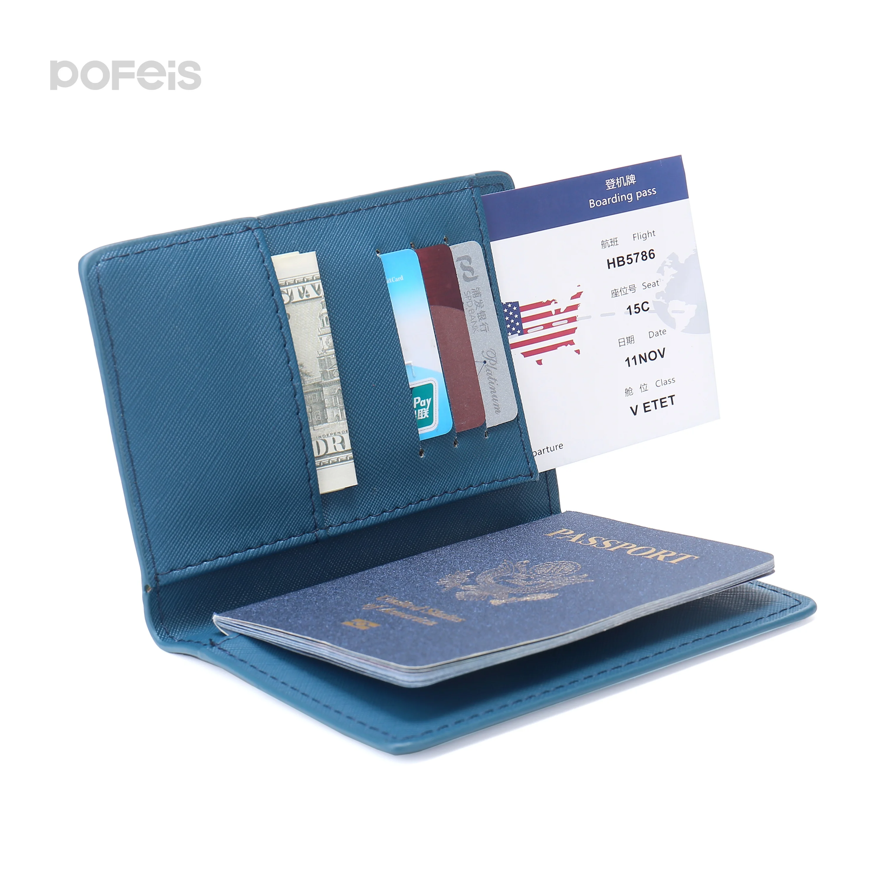 Custom Other Saffiano Leather Airline Ticket Cards Holder Passport Wallets Holders Covers
